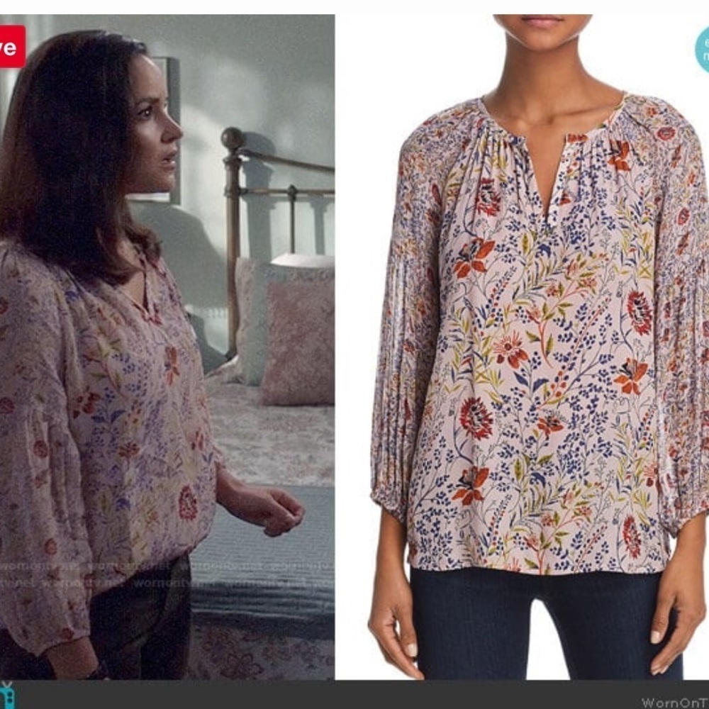 Velvet by Graham and Spencer Pink Floral Blouse size medium. Lightweight